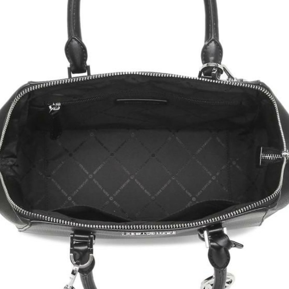 MICHAEL KORS CHARLOTTE LARGE SATCHEL BLACK - Picture 10 of 15